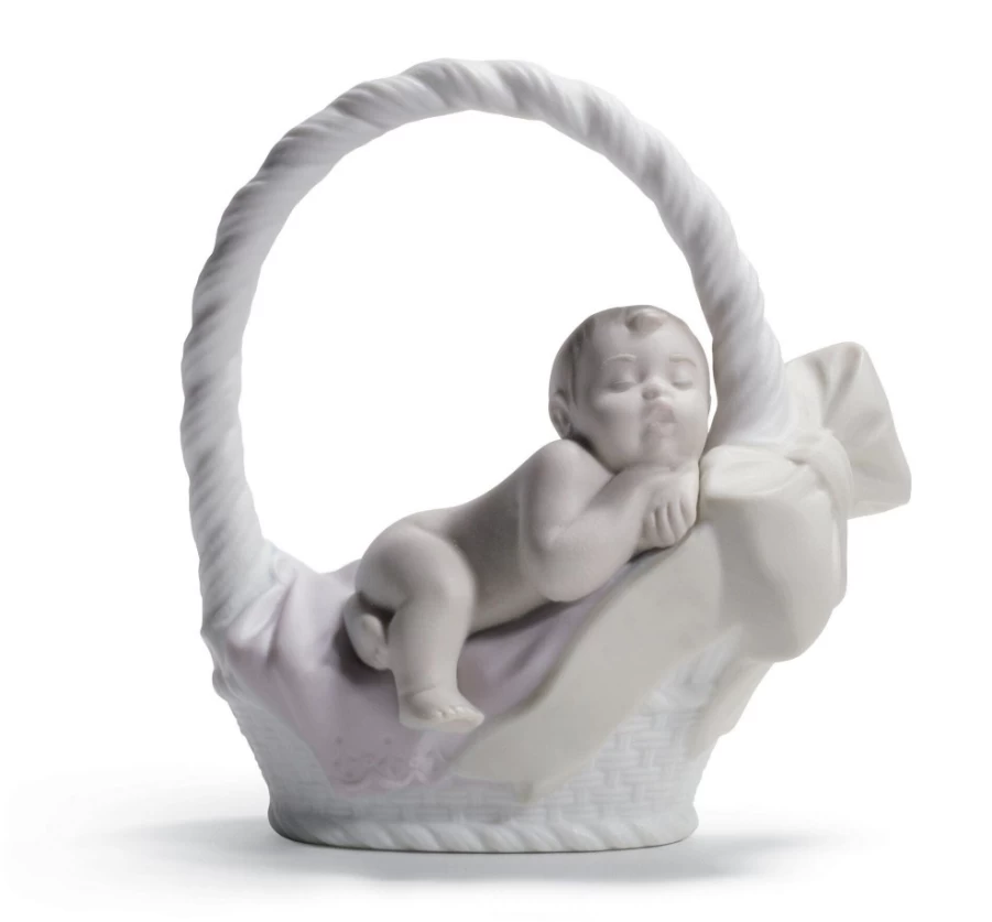 Lladró Porcelain Newborn Baby Girl Figurine - Handcrafted Collectible Statue