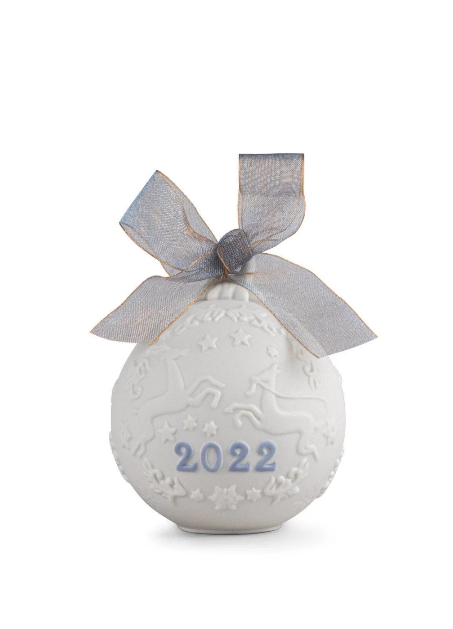 "Lladró 2022 Christmas Ball - Handcrafted Porcelain Holiday Ornament"