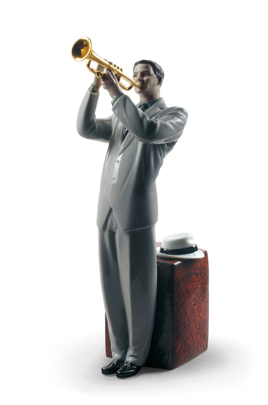 Lladró Jazz Trumpeter Figurine - Handcrafted Porcelain Music-Inspired Collectible Statue