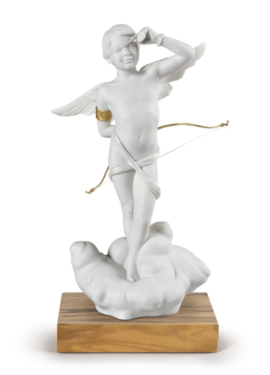 Lladró Porcelain Cupid Figurine - Elegant Angel Statue Collectible