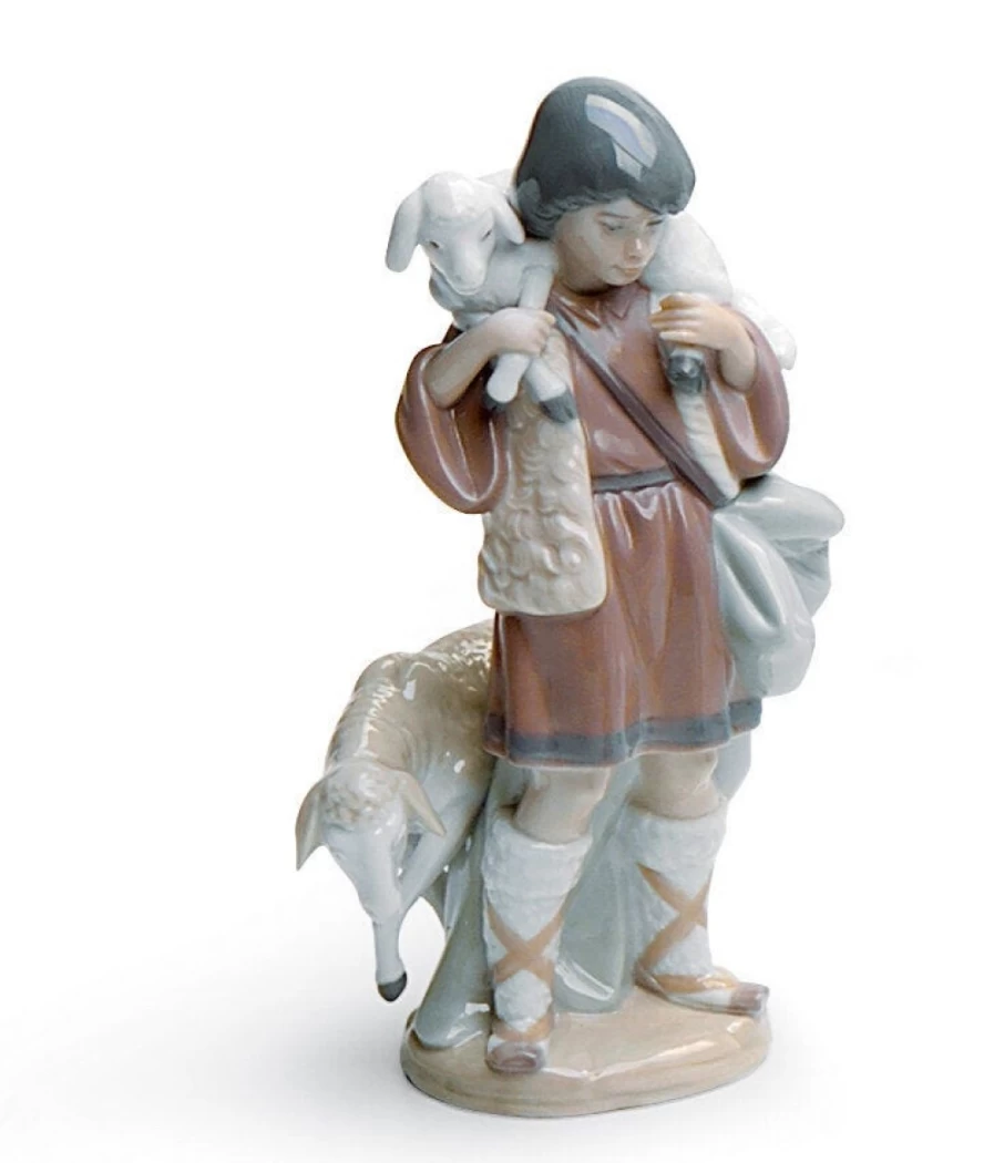 Lladró Shepherd Boy Nativity Figurine - Handcrafted Porcelain Christmas Decor