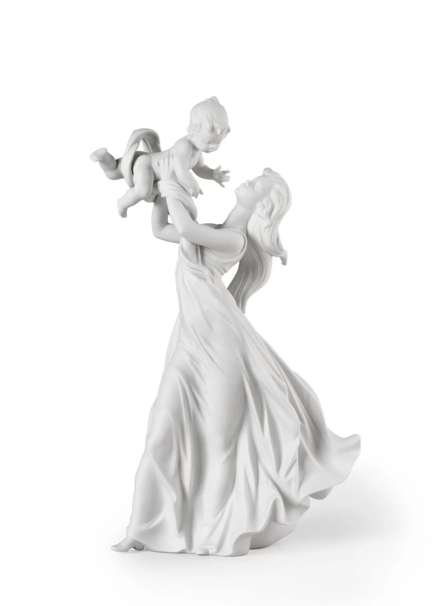 Lladró My Little Sweetie Mother Figurine - Matte White Porcelain Collectible