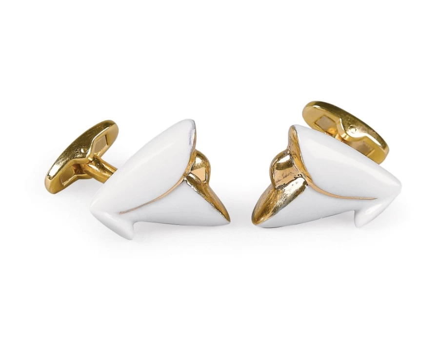 Lladró Heliconia Flower Design Luxury Cufflinks for Men - Elegant Botanical Jewelry Gift