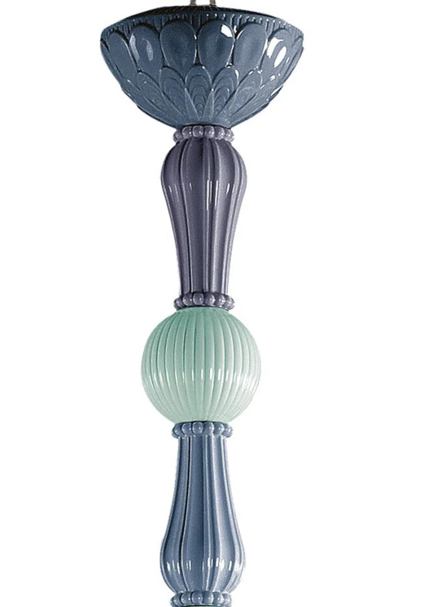 Lladró Ivy And Seed 16-Light Chandelier - Large Flat Ocean Design Crystal Ceiling Light Fixture