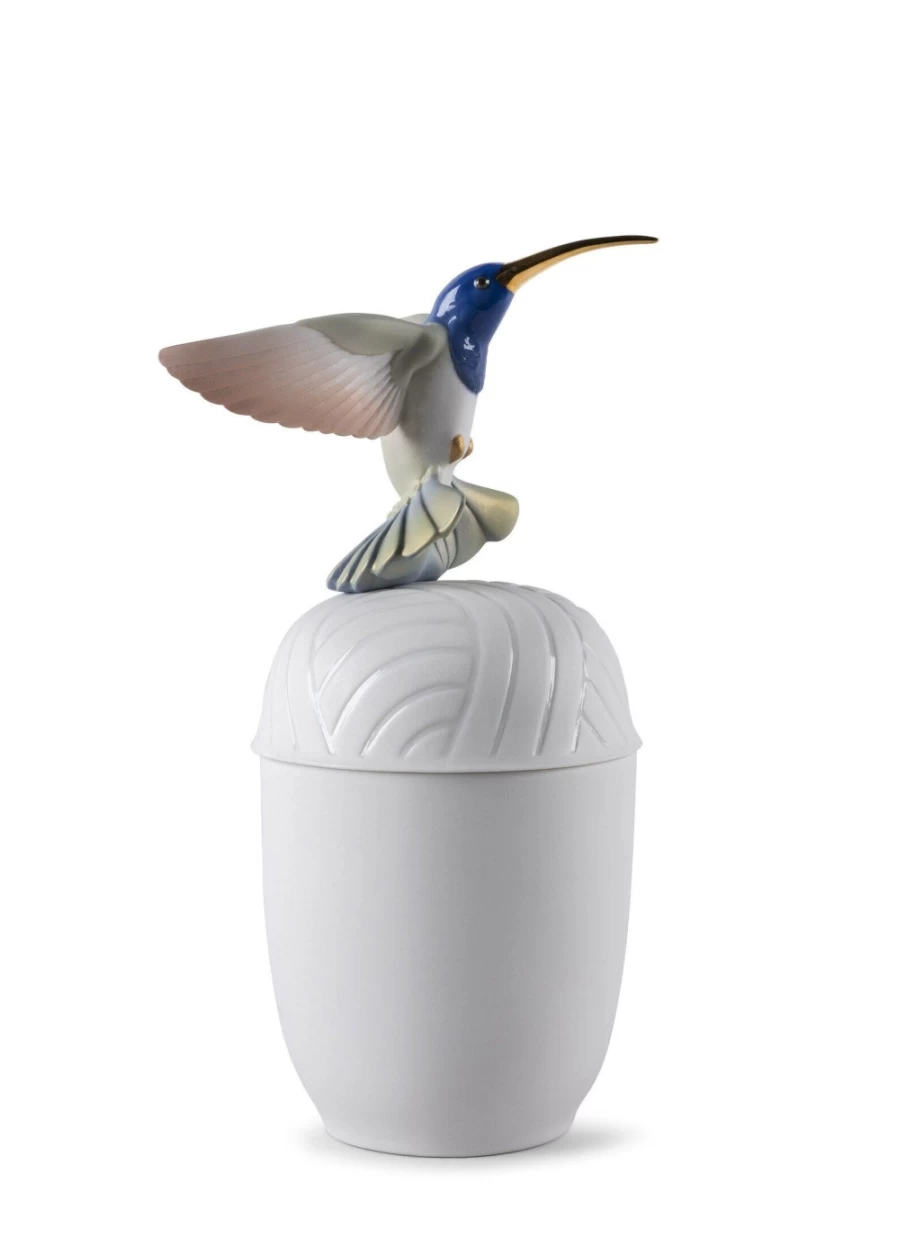 Lladró Hummingbird Box - Handcrafted Porcelain Decorative Collectible