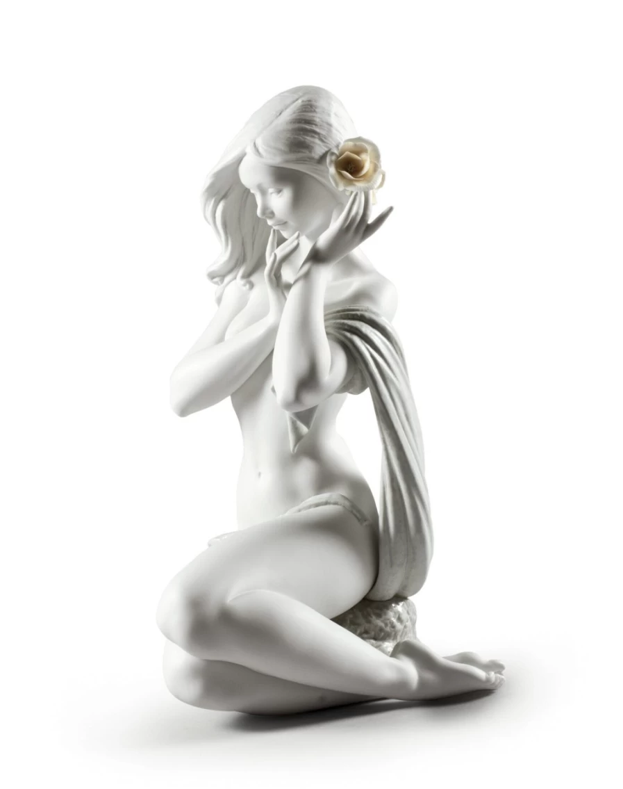 "Lladró Limited Edition Subtle Moonlight White Porcelain Woman Figurine"