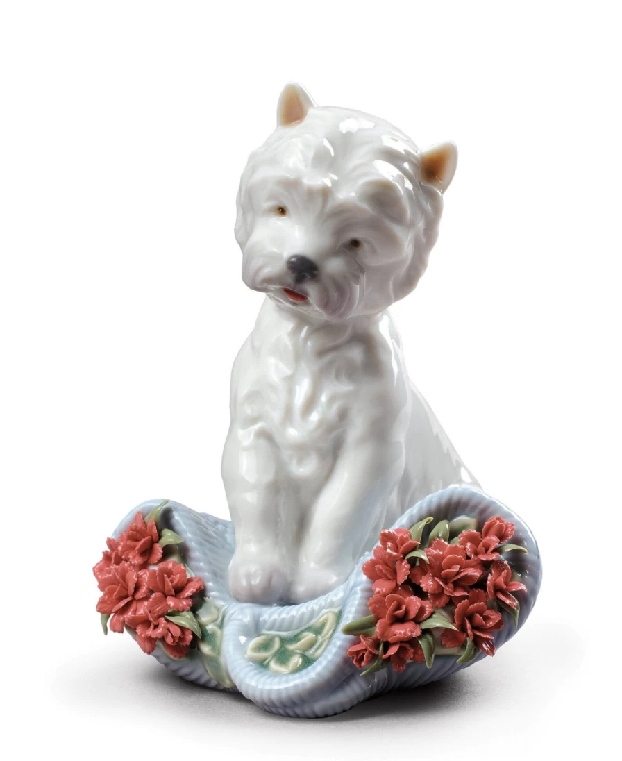 Lladró Playful Dog Figurine - Handcrafted Collectible Character Statue