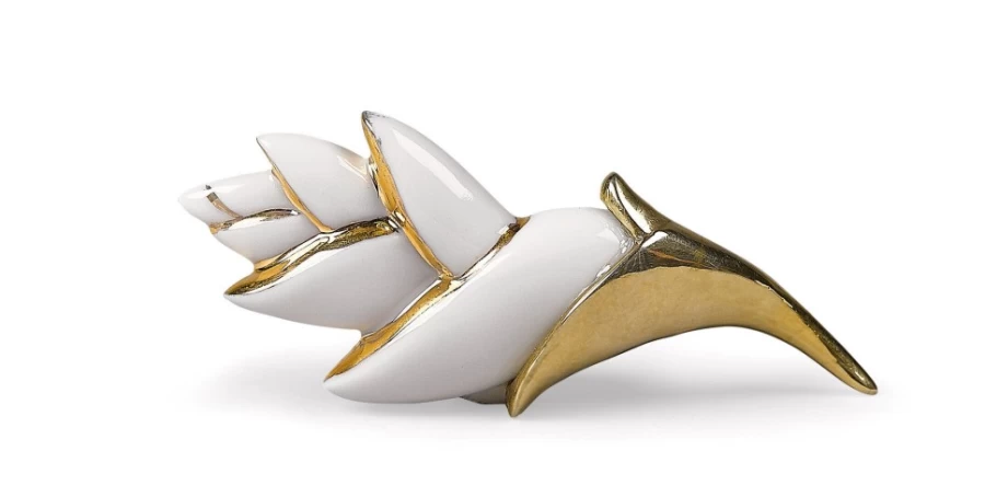 Lladró Heliconia Flower Brooch - Handcrafted Porcelain Jewelry Pin