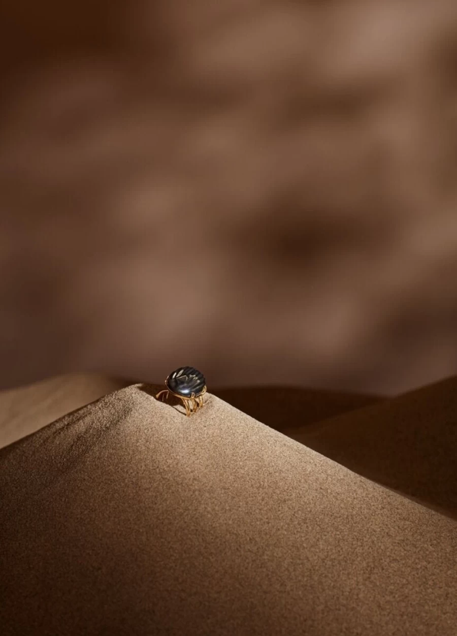 Lladró Scarab Sterling Silver Ring - Handcrafted Egyptian Beetle Jewelry