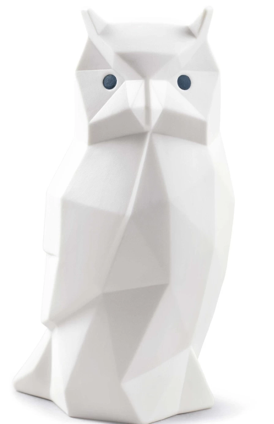 Lladró Matte White Owl Figurine - Handcrafted Porcelain Collectible
