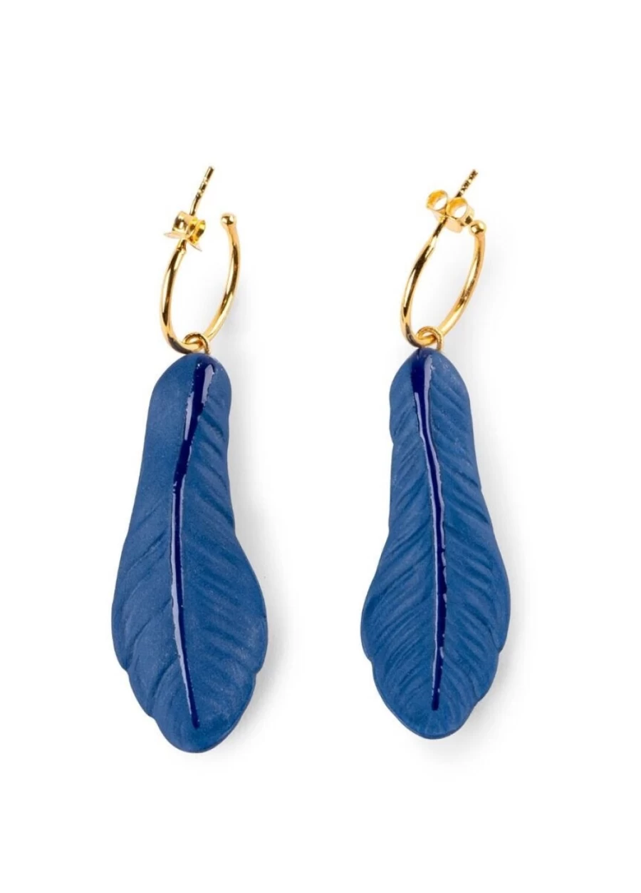 Lladró Paradise Wings Creole Earrings | Handcrafted Porcelain Jewelry