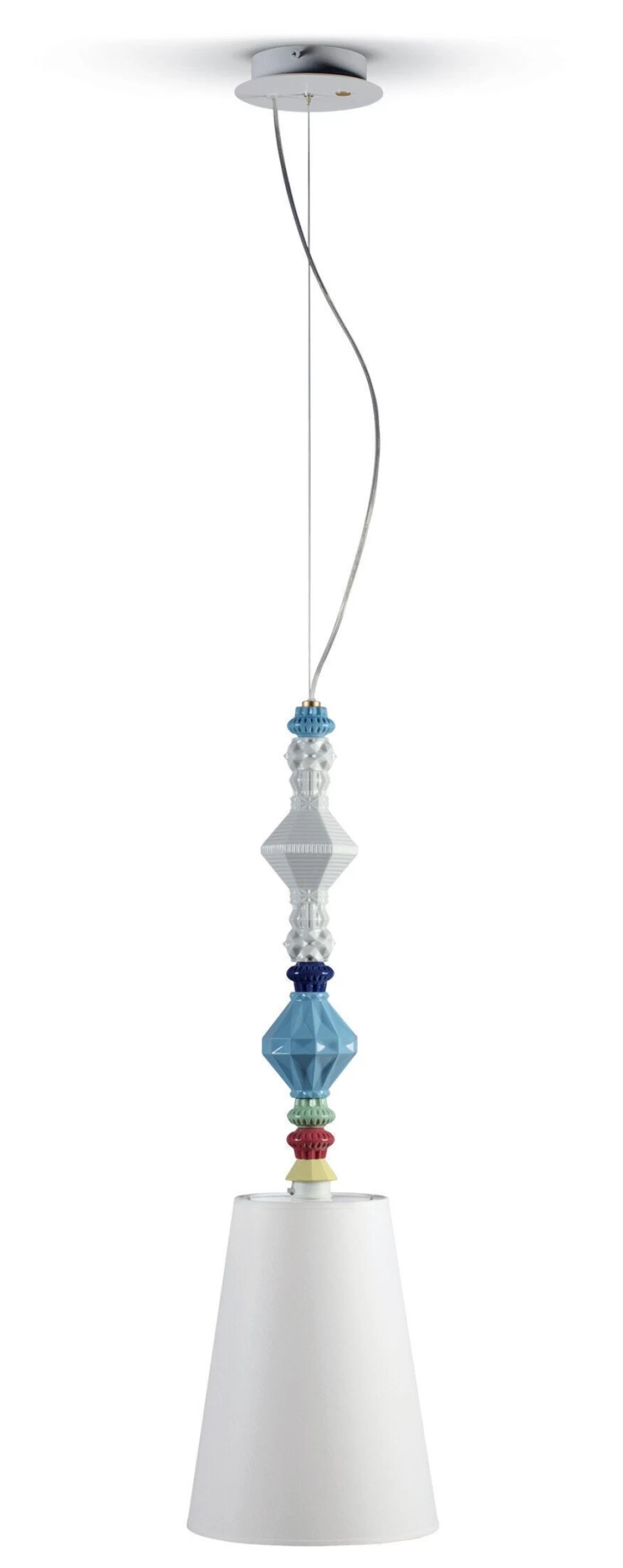 Lladró Belle De Nuit Ceiling Lamp II - Multicolor Handcrafted Porcelain Chandelier for Modern Elegance