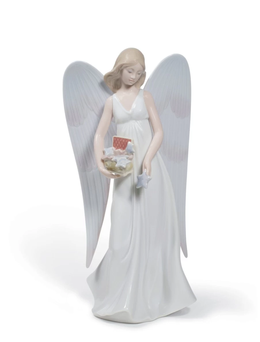 Lladró Angelic Stars Christmas Tree Topper - Handcrafted Porcelain Ornament for Holiday Decor