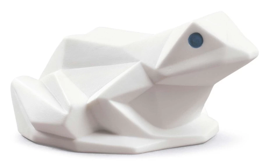 Lladró Matte White Frog Figurine - Handcrafted Porcelain Collectible