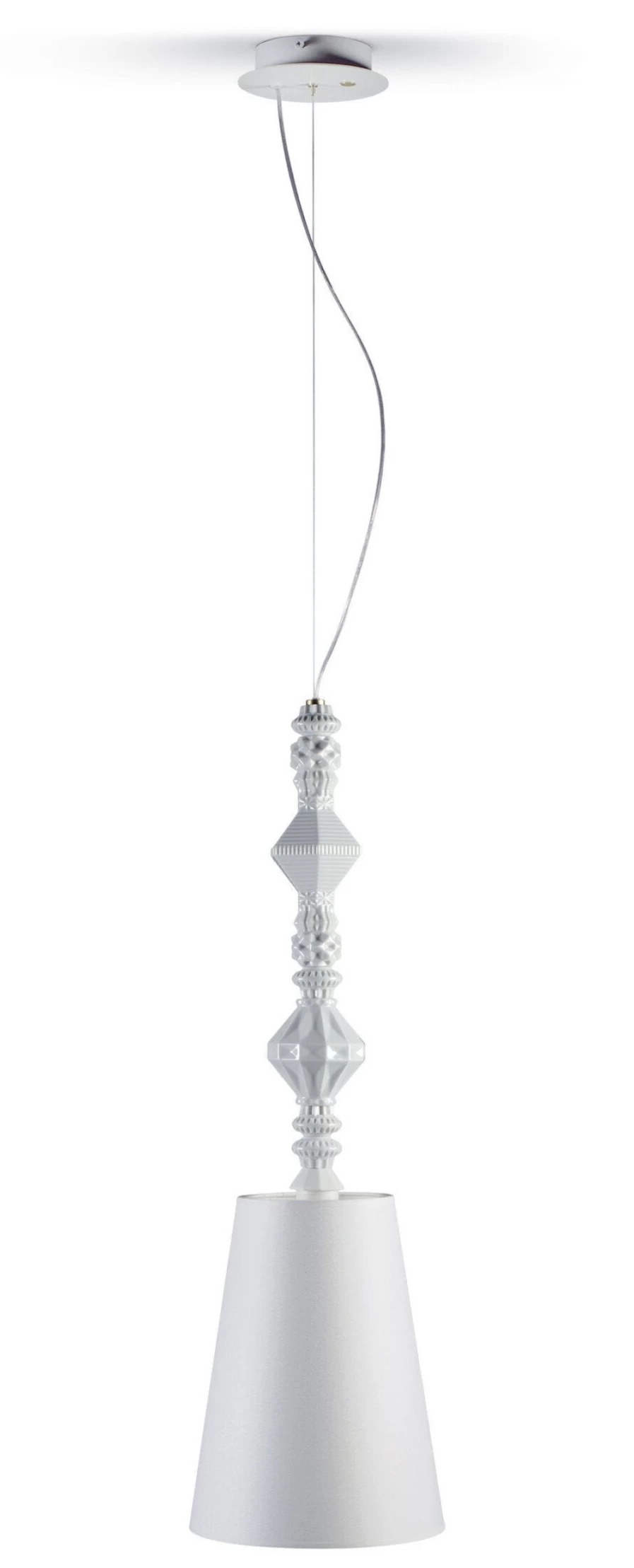 Lladró Belle De Nuit II White Porcelain Ceiling Lamp | Elegant Modern Lighting