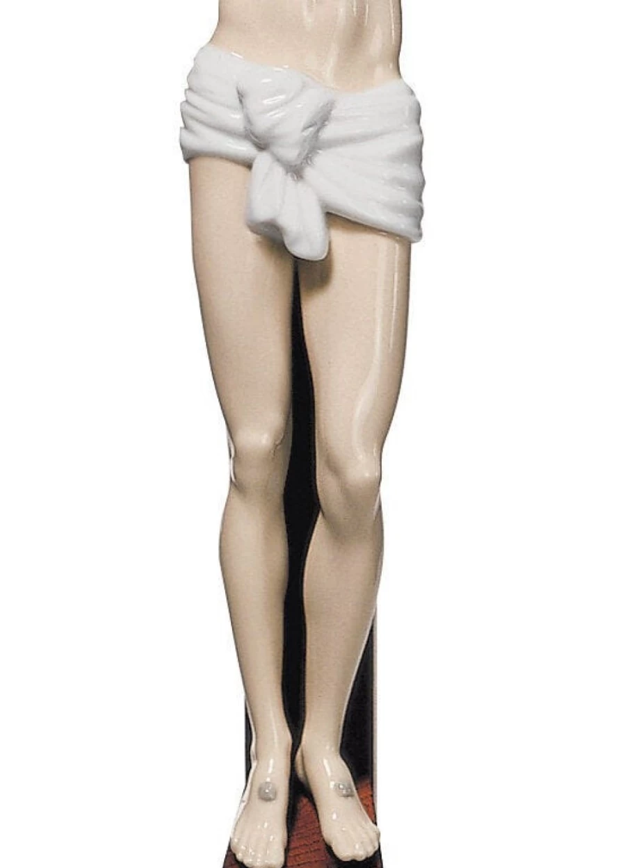 Lladró Our Savior Crucifix Figurine - Handcrafted Porcelain Tabletop Decor