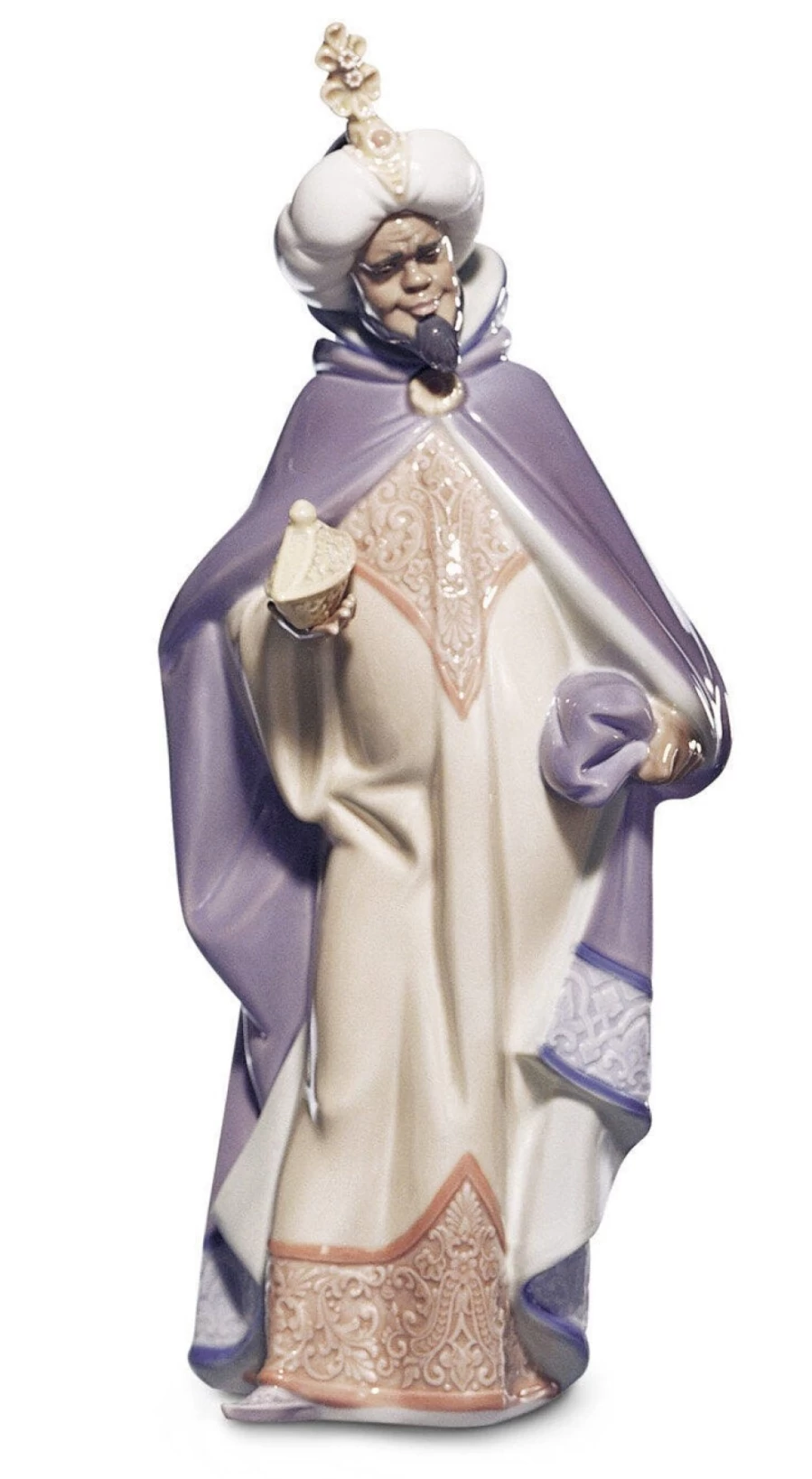 Lladró King Balthasar Nativity Figurine - Handcrafted Porcelain Christmas Decoration