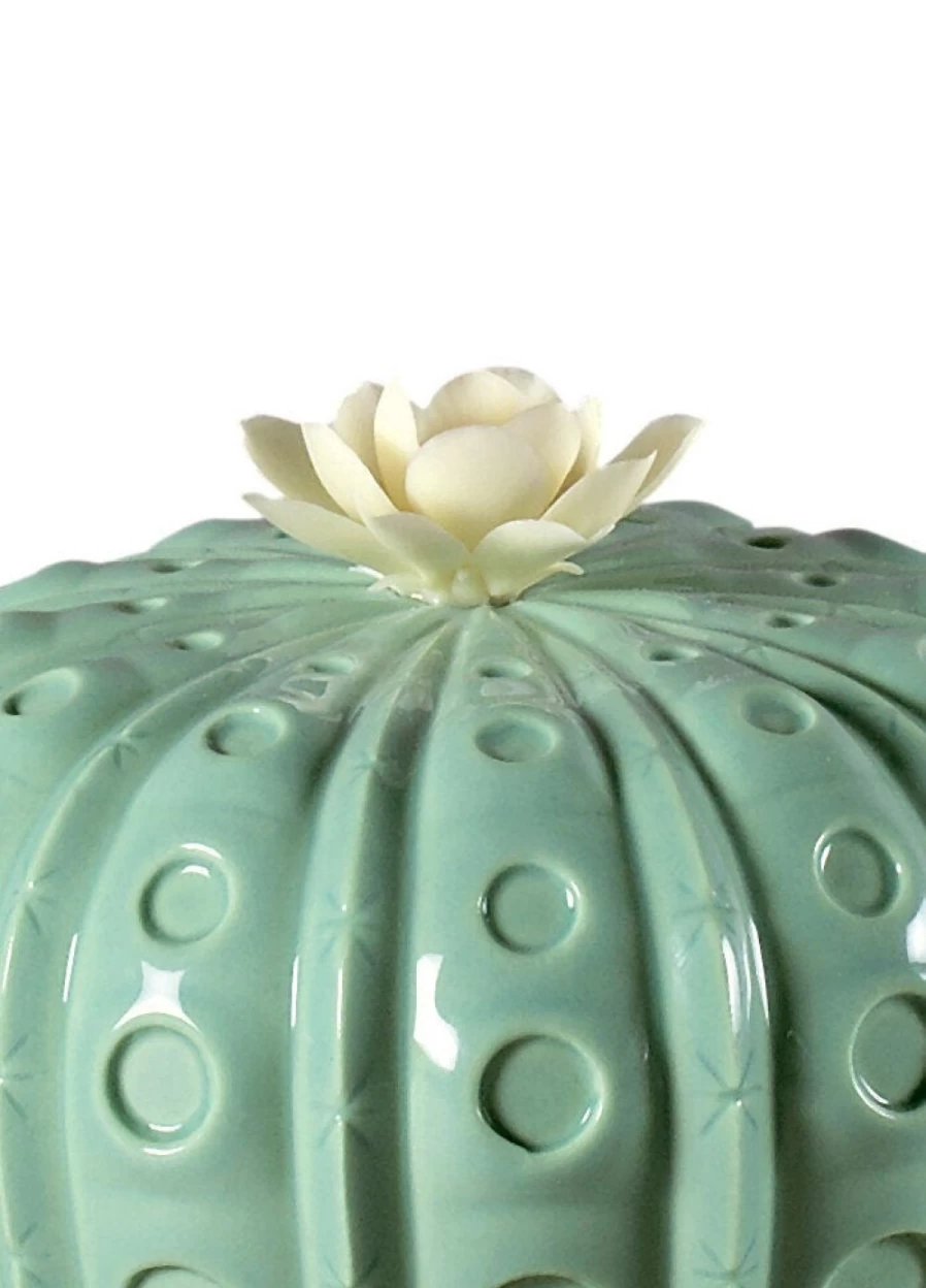 Lladró Astrophytum Cactus Essential Oil Diffuser with Tropical Blossoms Fragrance