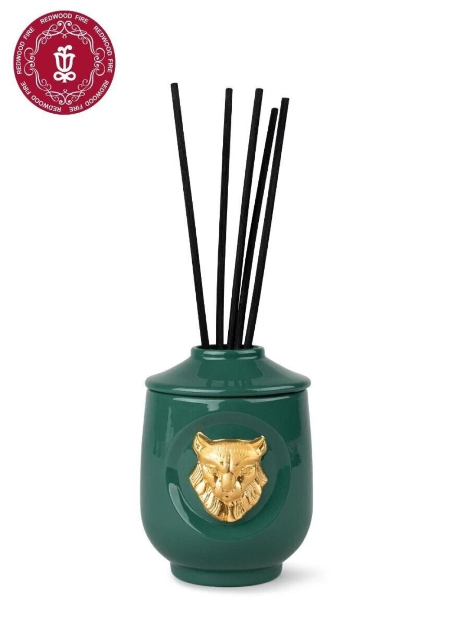 Lladró Lynx Perfume Diffuser - Luxurious Animal Design with Redwood Fire Scent for Home Fragrance
