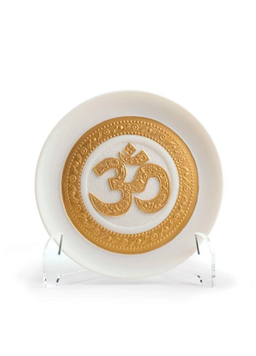 Lladró Golden Om Decorative Plate - Handcrafted Porcelain Home Decor