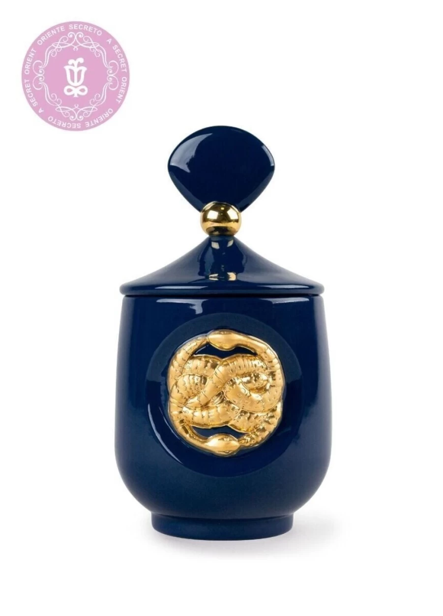 Lladró Oriental Snake Candle – Luxurious Animal Design, Exotic Scented Home Décor
