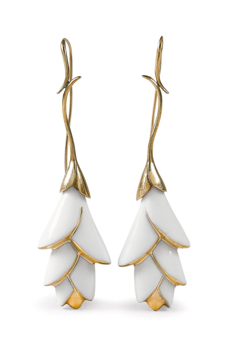 Lladró Heliconia Long Drop Earrings – Elegant Floral Design Dangle Earrings