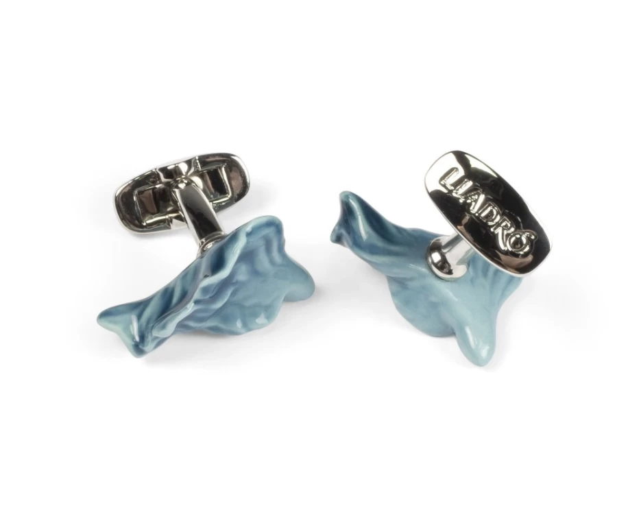 Lladró Exquisite Fish & Coral Aquarium Cufflinks for Men - Elegant Marine-Themed Dress Accessories