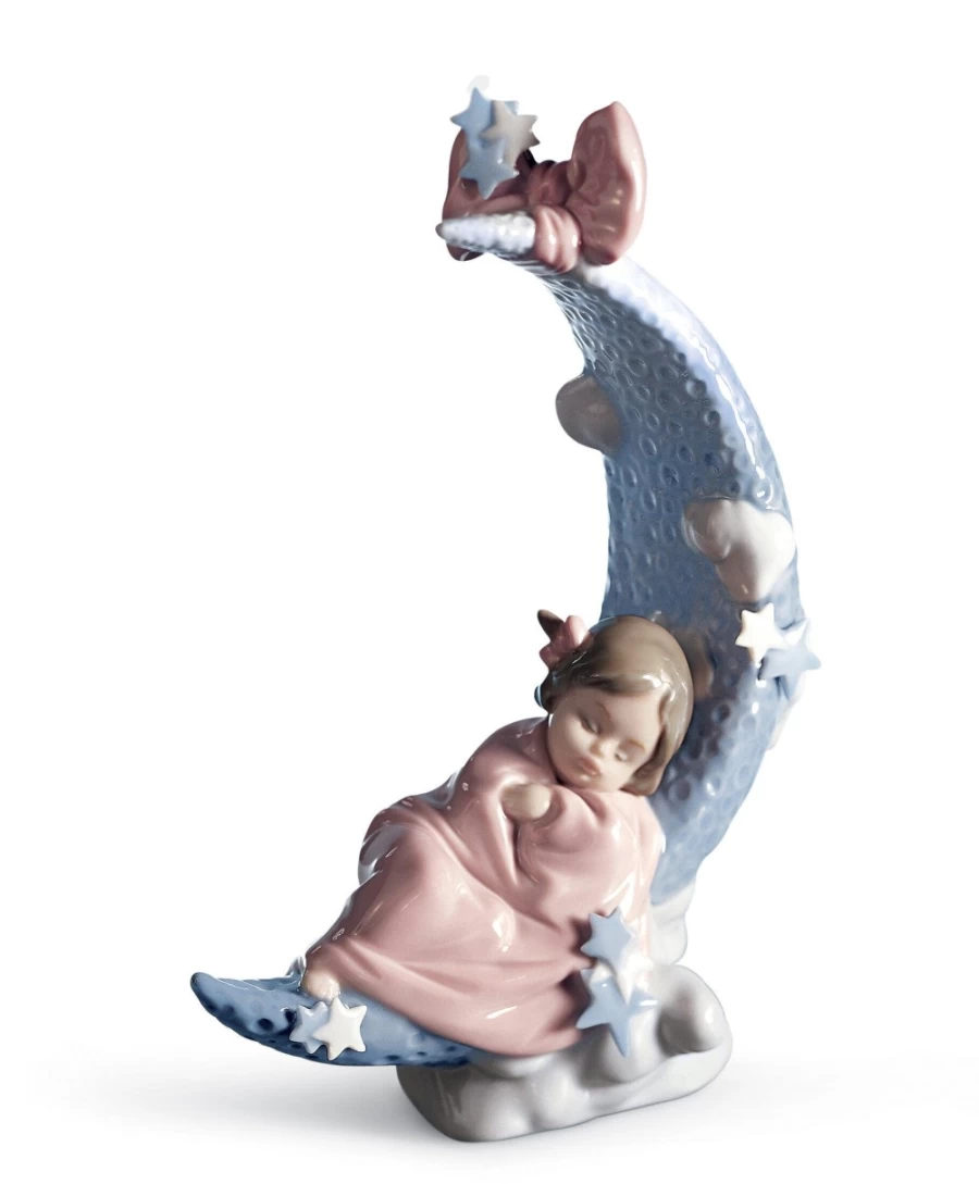 Lladró Heavens' Lullaby Porcelain Girl Figurine - Collectible Art Sculpture
