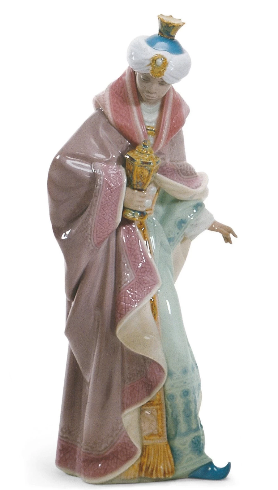 Lladró King Balthasar Nativity Figurine - Handcrafted Porcelain Christmas Decoration