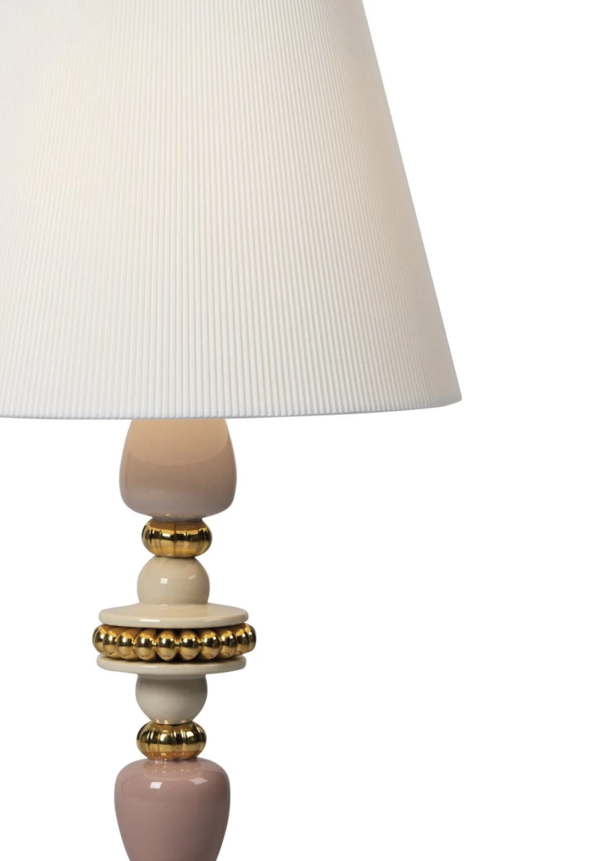 Lladró Firefly Table Lamp in Pink with Golden Luster – Elegant Home Decor (US)