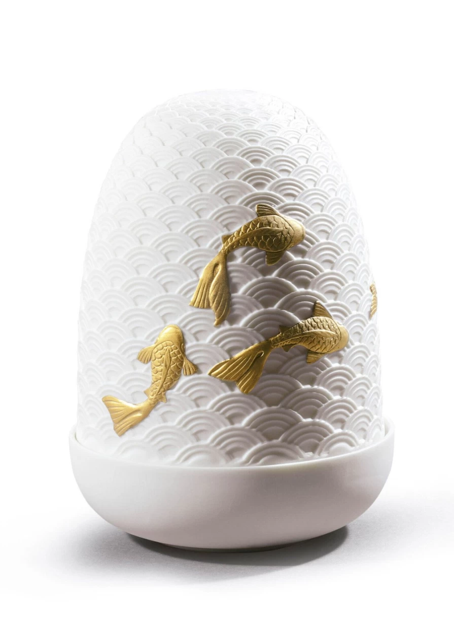 Lladró Koi Fish Crystal Dome Table Lamp – Handcrafted Decorative Lighting