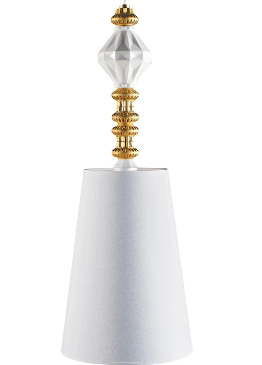 Lladró Belle De Nuit Golden Ceiling Light I – Elegant Crystal Chandelier for Luxury Home Decor