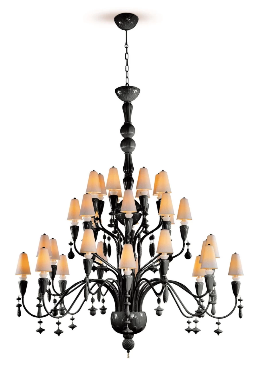 Lladró Absolute Black 32-Light Large Chandelier – Ivy And Seed Collection
