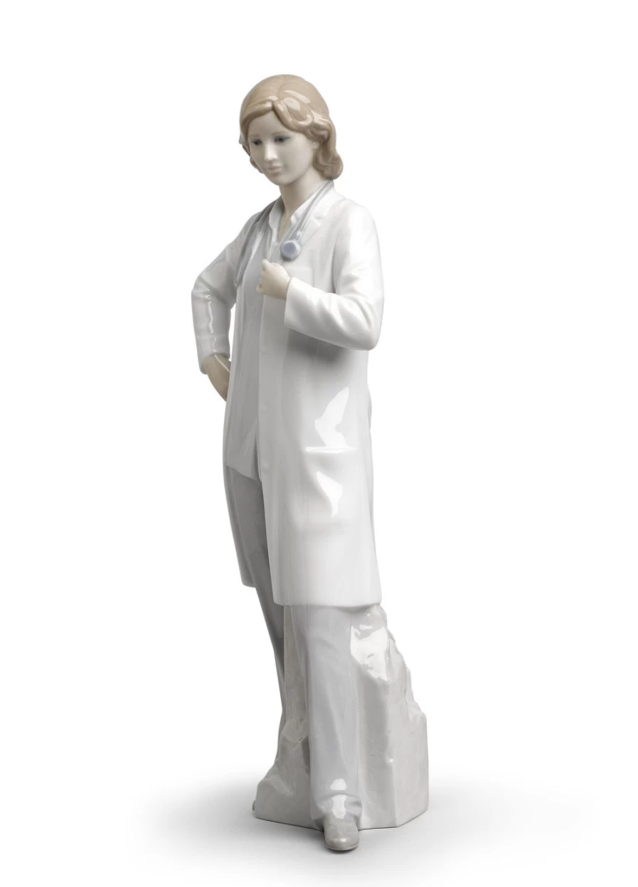 Lladró Porcelain Female Doctor Figurine - Handcrafted Collectible Statue