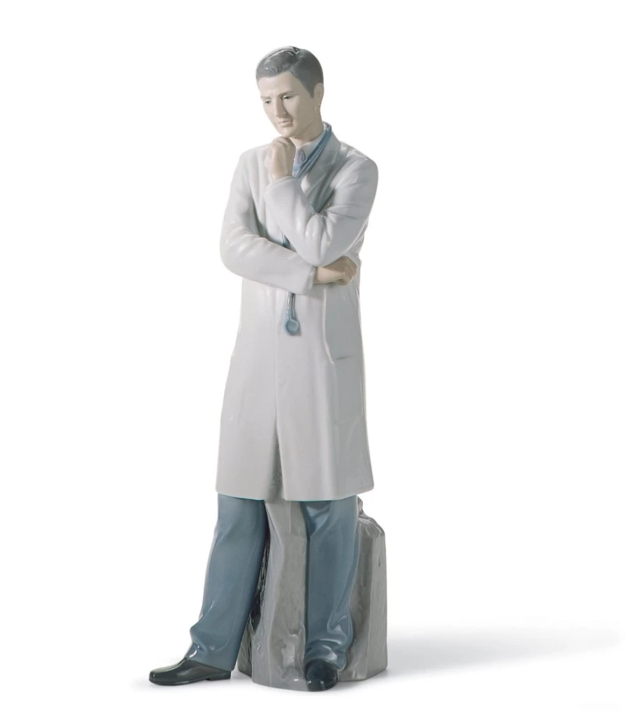 Lladró Fair Skin Male Doctor Figurine - Handcrafted Porcelain Collectible Statue