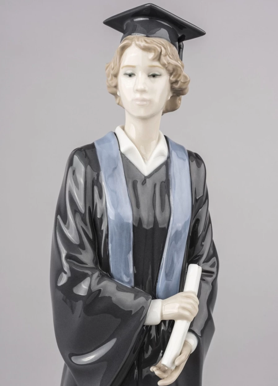 Lladró Her Commencement Porcelain Woman Figurine - Elegant Graduation Gift Collection