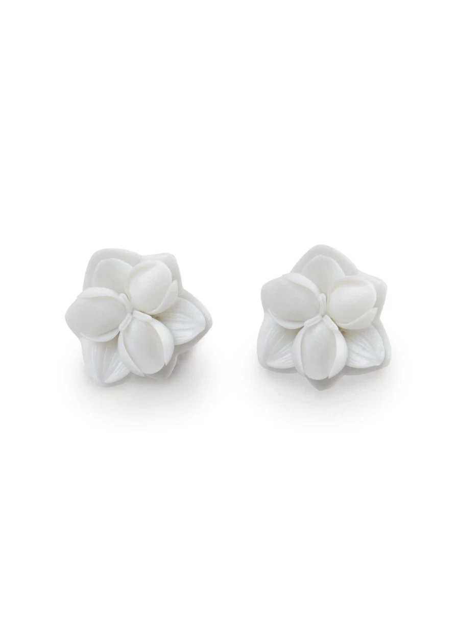 Lladró Orchid Flower Stud Earrings – Handcrafted Porcelain Jewelry for Women