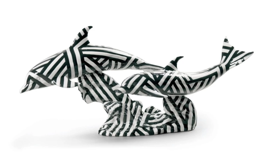 Lladró Dolphins' Dance Porcelain Figurine – Elegant Handcrafted Dolphin Sculpture, Dazzling Home Decor
