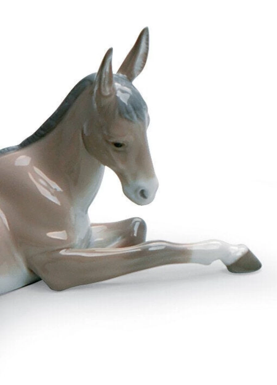Lladró Donkey Nativity Scene Figurine - Handcrafted Christmas Creche Donkey Statue
