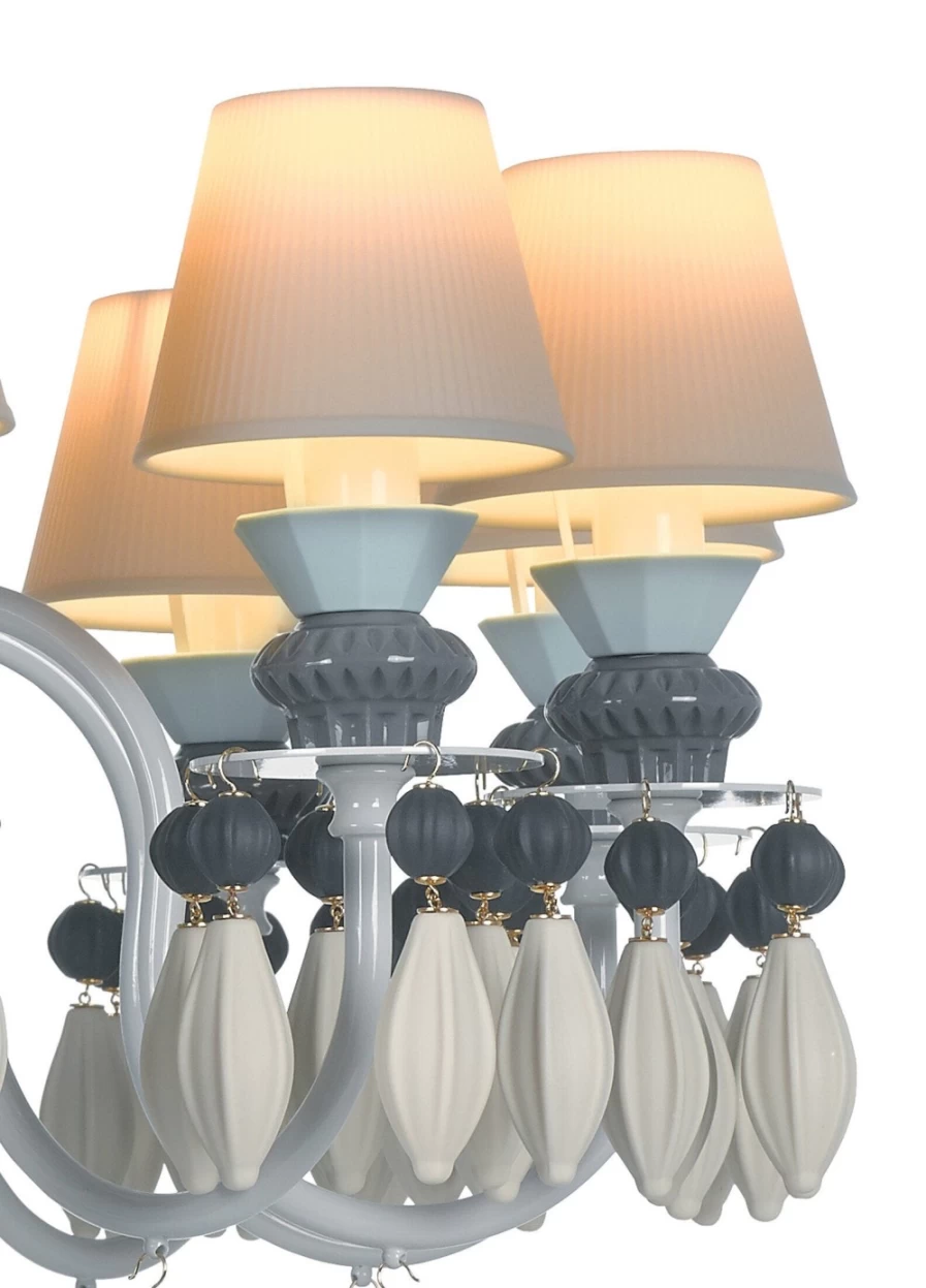 Lladró Belle De Nuit 12-Light Black Chandelier – Elegant Ceiling Lighting for Dining Room