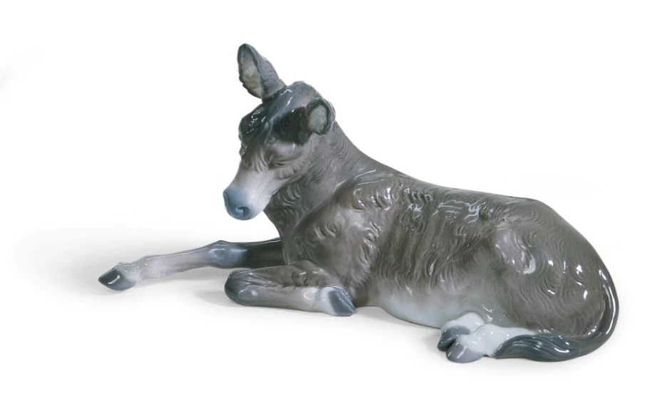 Lladró Donkey Nativity Figurine - Handcrafted Christmas Creche Statue