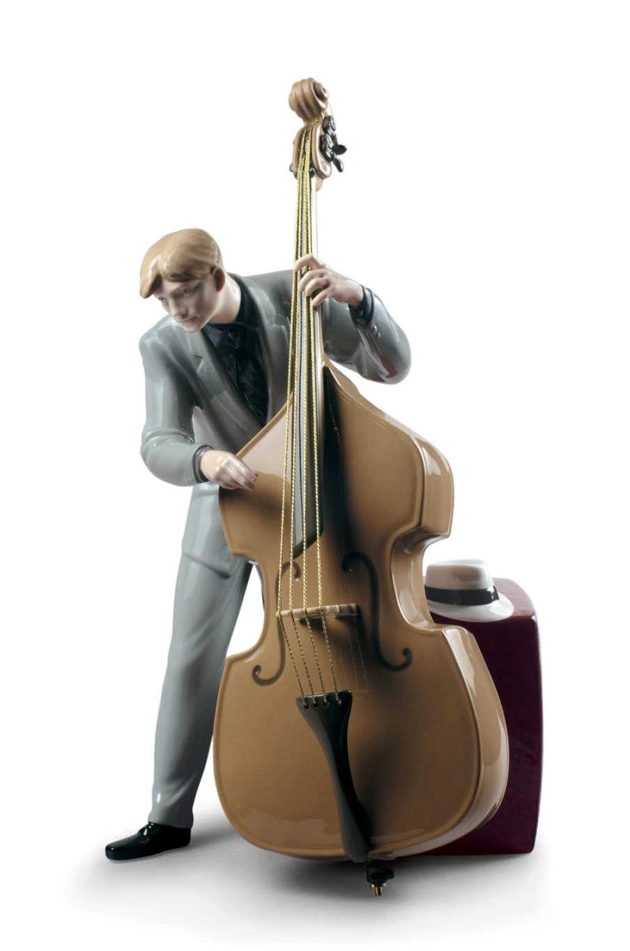 Lladró Jazz Bassist Porcelain Figurine – Handcrafted Musical Sculpture Collectible