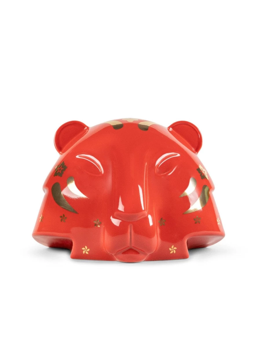Lladró The Tiger Figurine - Red & Gold Porcelain Collectible