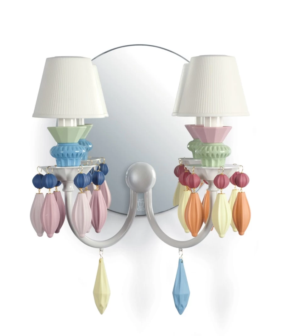Lladró Belle De Nuit Multicolor 2-Light Wall Sconce
