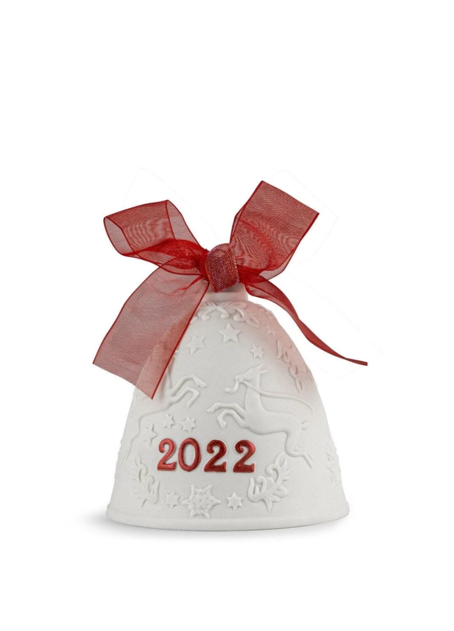 Lladró 2022 Christmas Bell Re-Deco Red Porcelain Holiday Decoration