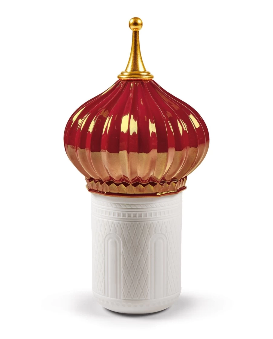 Lladró North Tower Candle 1001 Lights - Ruby Red, Night Approaches Scented Home Decor