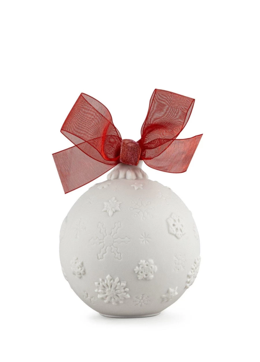 Lladró 2022 Christmas Ball Ornament - Re-Deco Red Holiday Decoration