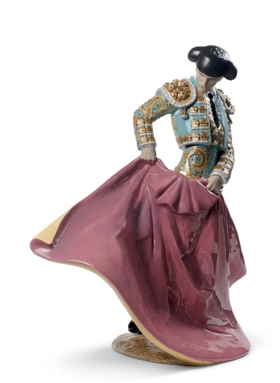 Lladró Limited Edition Matador Man Sculpture in Green Outfit - Collectible Figurine