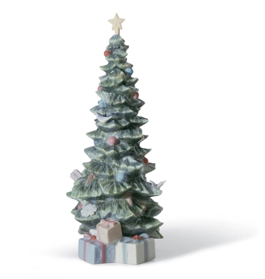 Lladró Porcelain Christmas Tree Figurine - Handcrafted Holiday Decoration Collectible