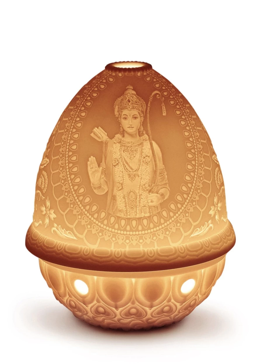 Lladró Rechargeable LED Lord Rama Lithophane Night Light - Handcrafted Religious Home Decor